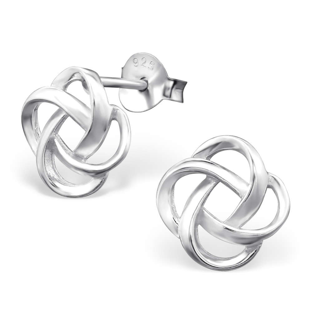 A06229-SS Sterling silver knot ear rings
