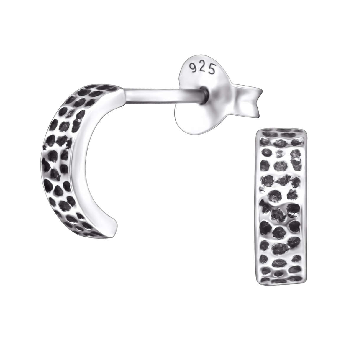 E07673-OX   Sterling Silver Half Hoop Ear rings