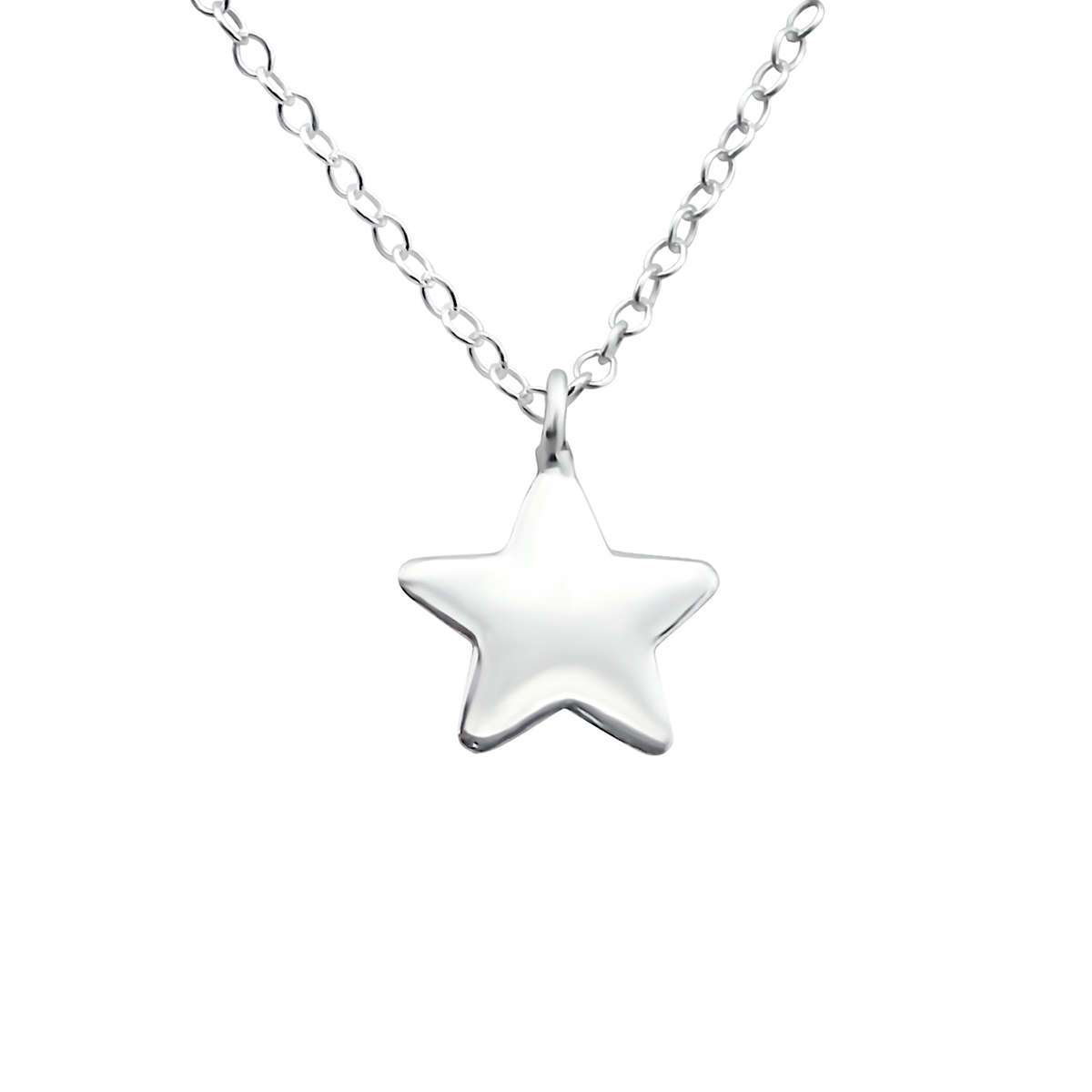 POST22-SS  Sterling silver star pendant necklace