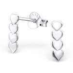 E07382-SS   Sterling Silver Heart Stack Ear rings