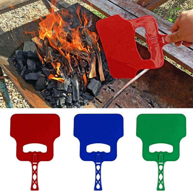 BBQ Hand Fan Barbecue Tool Fan Combustion-supporting Outdoor Cooking Manual Crank 32X21CM (PACK O...