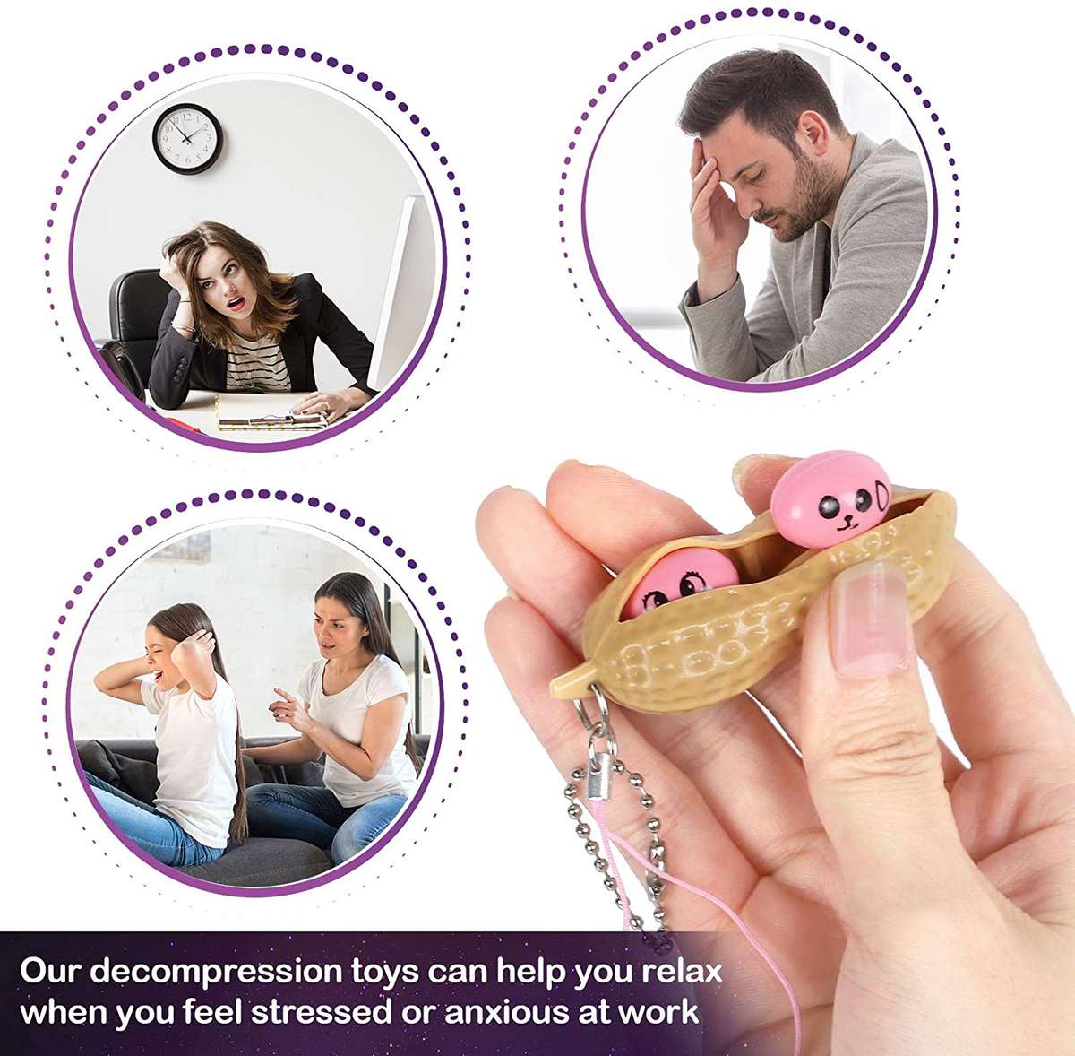 Pendant Stress Relieving Chain Toys, Decompression Popper Mobile Toy Gift for Children and Adults