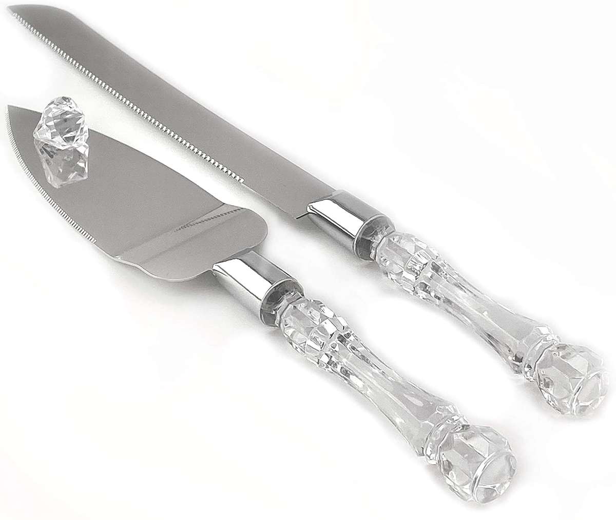 Cake Knife and Server Set Acrylic Stainless Steel