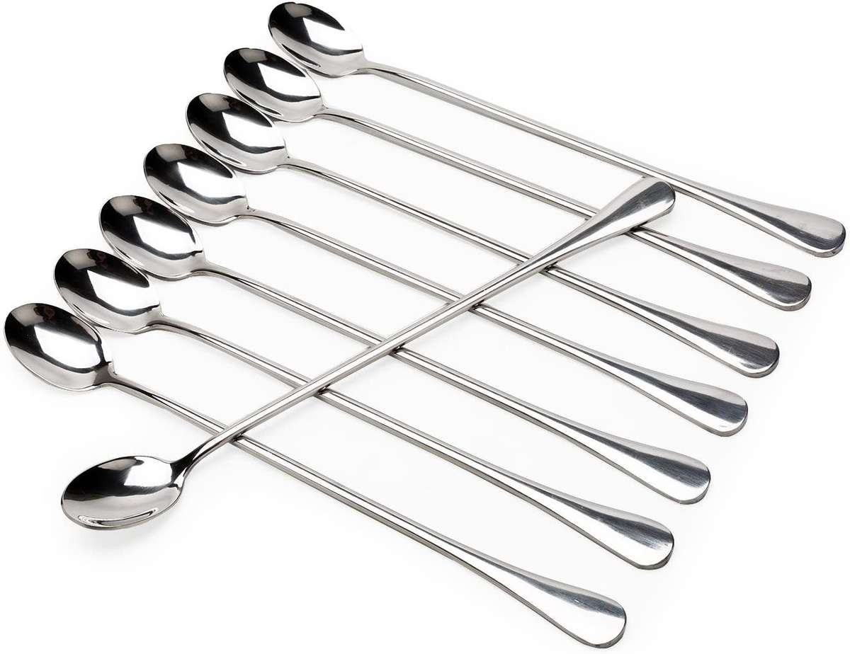Milkshake-Ice Cream Spoon Set Of 8 With Long Handle