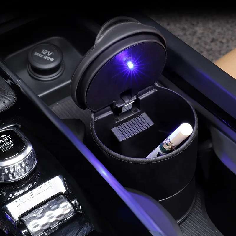 Portable Car Truck Auto Office Cigarette Ashtray LED - Set Of 2
