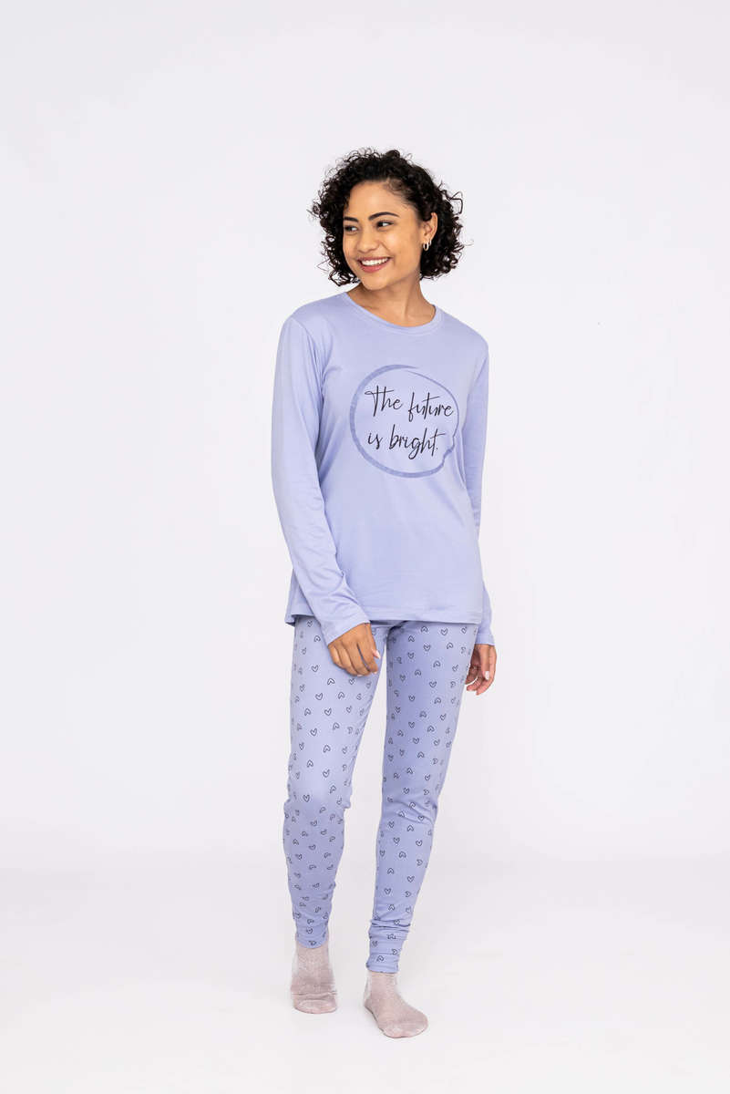 Womens Winter Pyjama Set Long Sleeve PJ