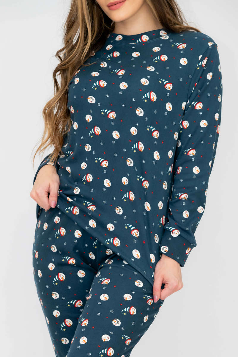 Ladies Printed Long Sleeve Pyjama Set