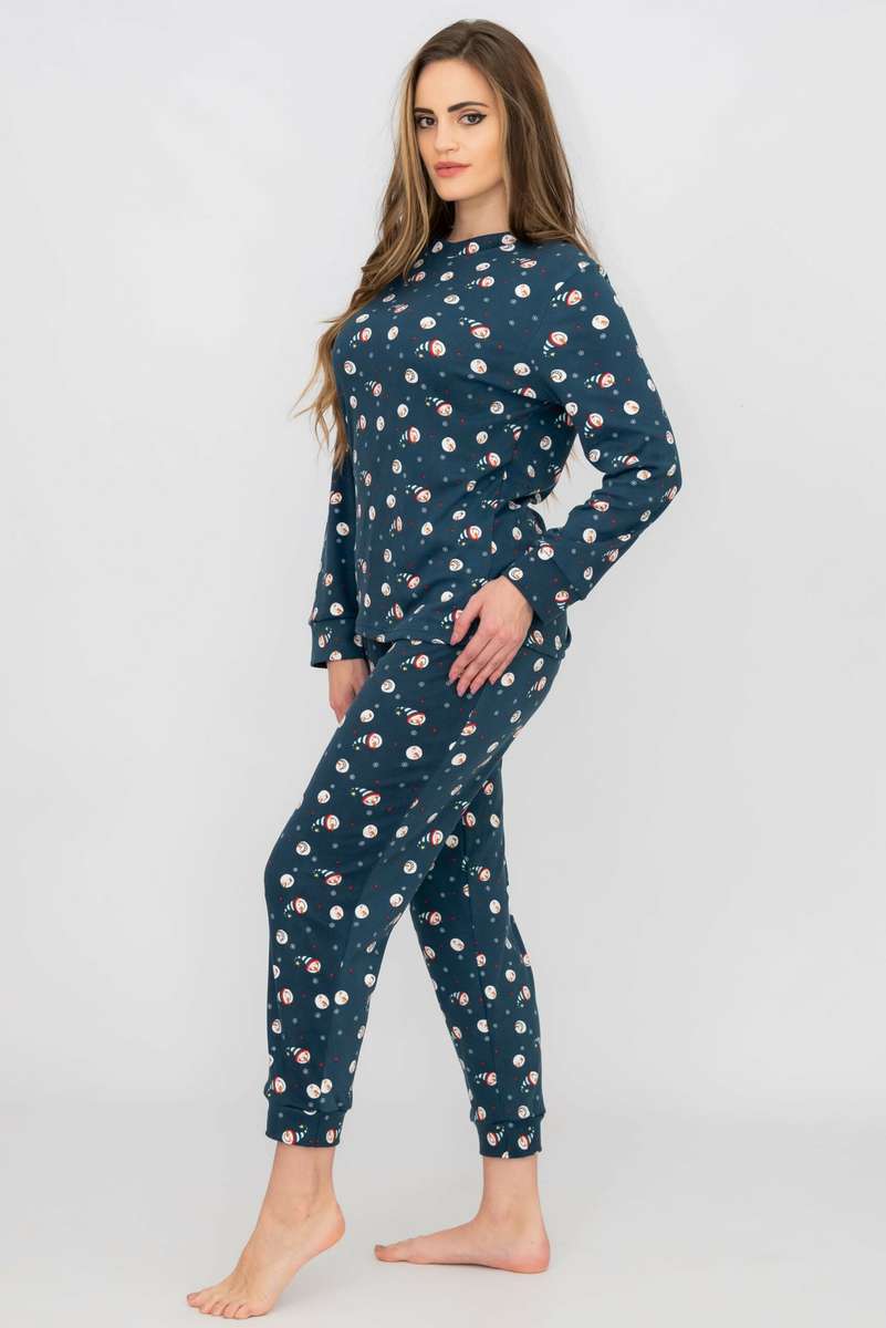 Ladies Printed Long Sleeve Pyjama Set