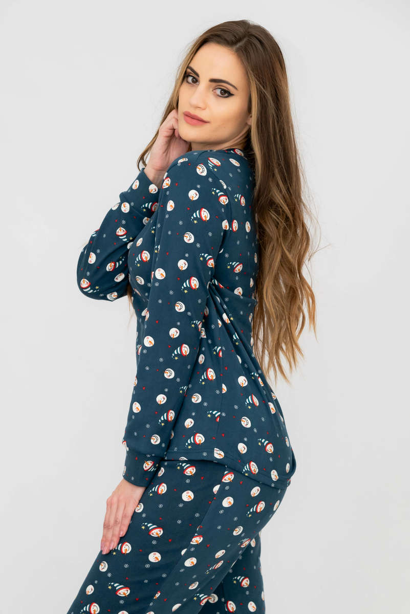 Ladies Printed Long Sleeve Pyjama Set