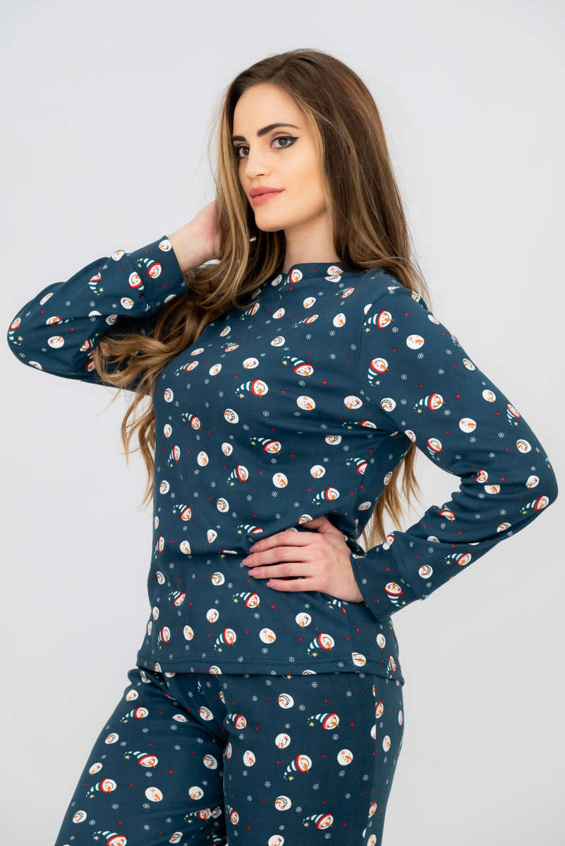 Ladies Printed Long Sleeve Pyjama Set