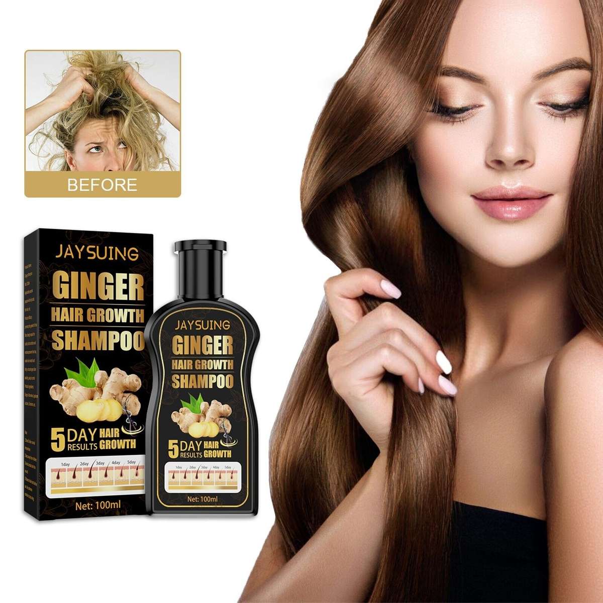 Ginger Anti-Hair Loss 100ml Thickening Conditioner Shampoo and Faster Hair Growth for Women and Men