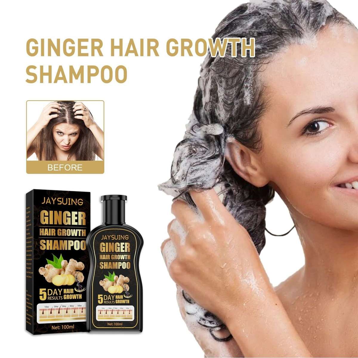 Ginger Anti-Hair Loss 100ml Thickening Conditioner Shampoo and Faster Hair Growth for Women and Men
