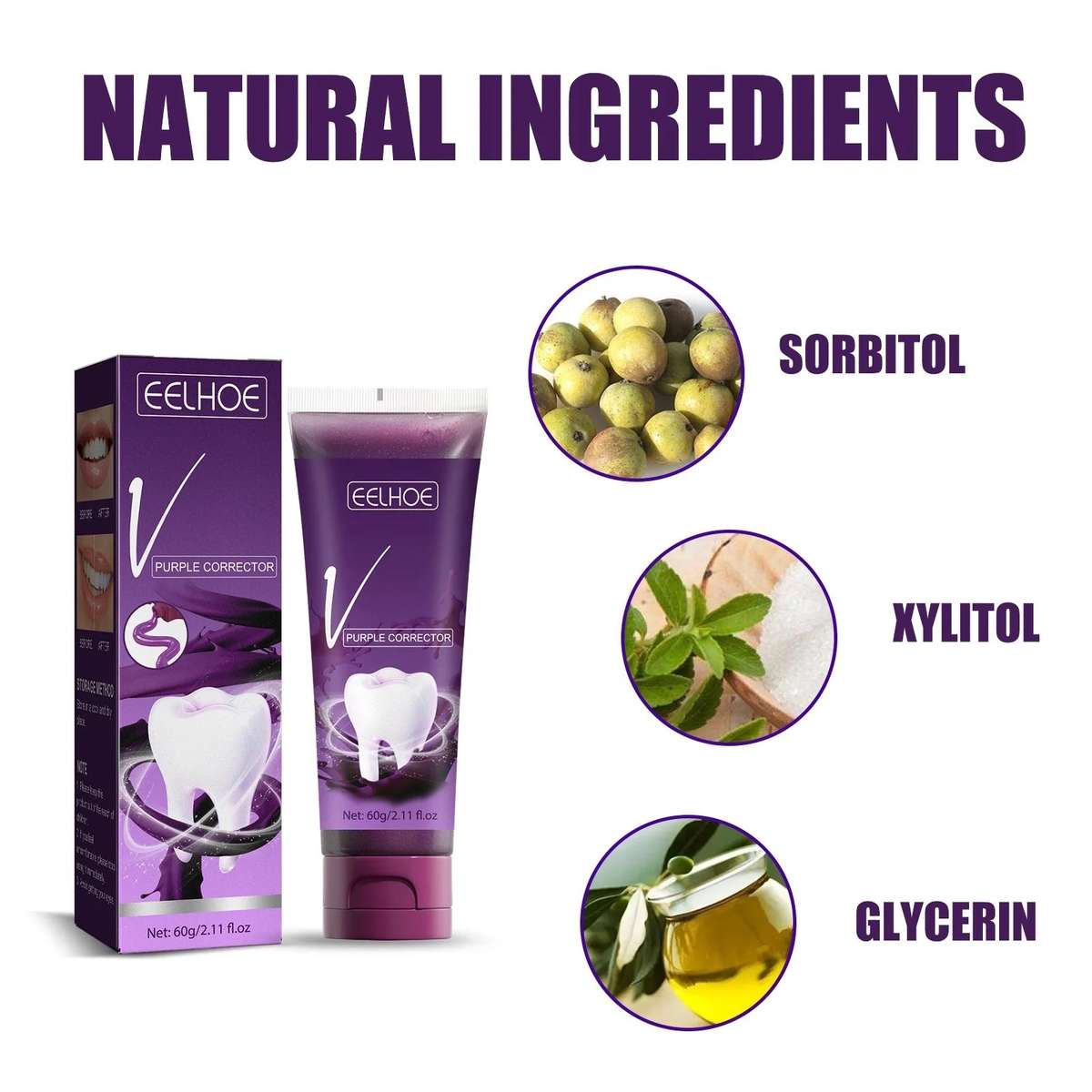 V34 Purple Corrector Teeth Whitening Toothpaste 60g PROMO-2-FOR-1