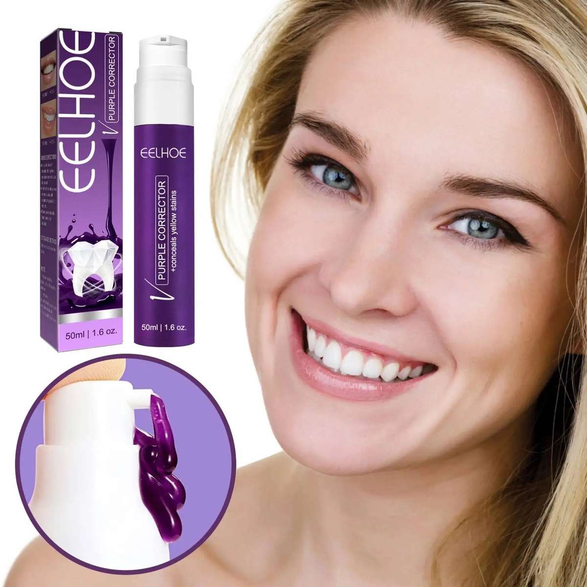 V34 Purple Corrector Teeth Whitening Toothpaste 50ml PROMO-2-FOR-1