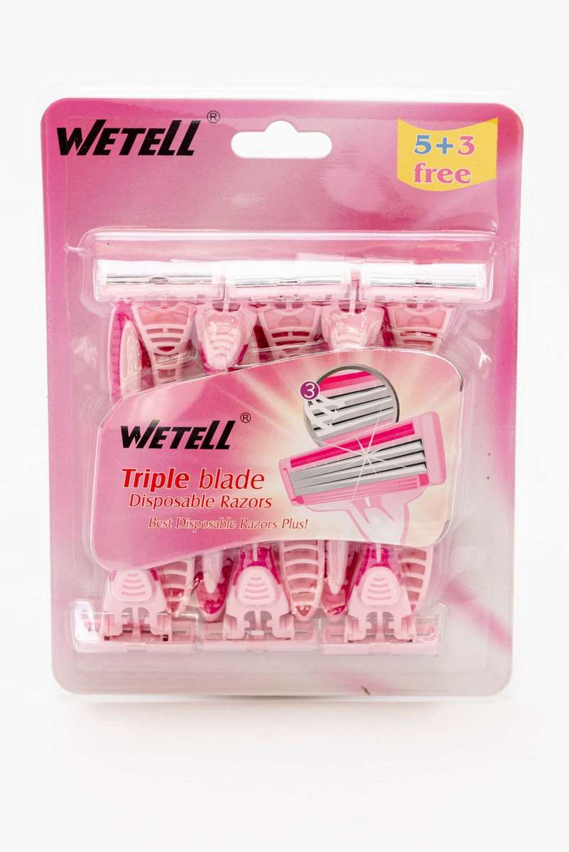 Wetell Pink Ladies Disposable 8 Pack Razors Blades