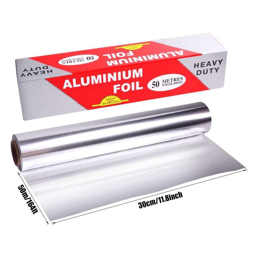50m Heavy Duty Aluminum Cooking Foil Wrap 300mm X 50m