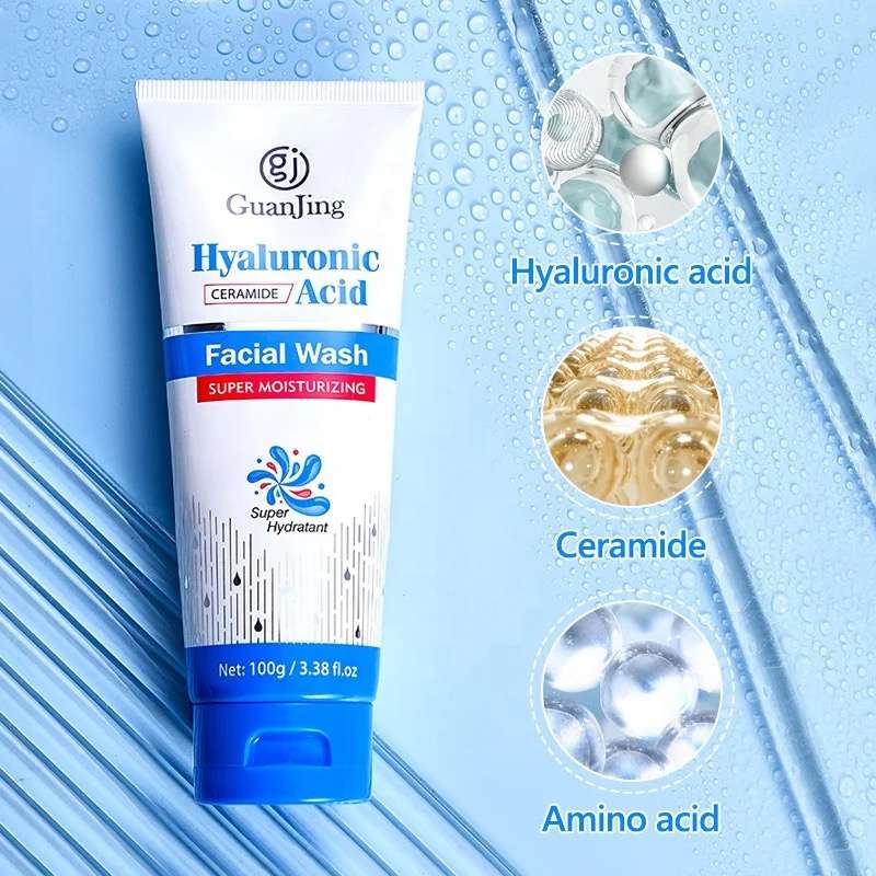 Deep Cleansing Face Wash Hyaluronic Acid Repair Moisturizing Facial Cleanser for Women & Men 100g