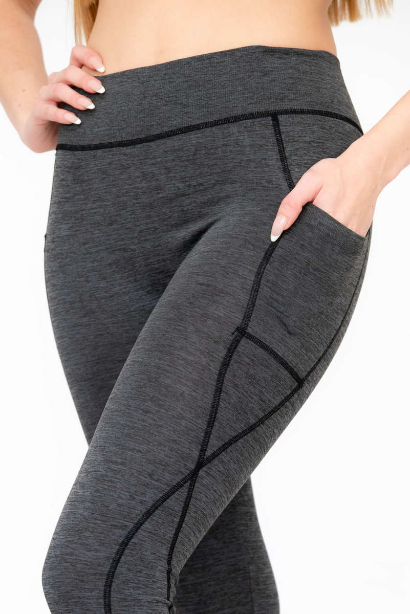 High Waist Sports Fitness Leggings With Pockets