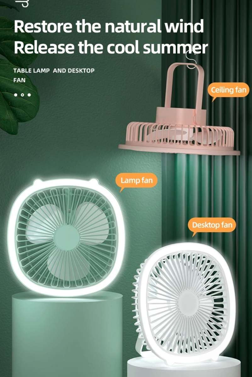 Rechargeable Desktop Nightlight Fan