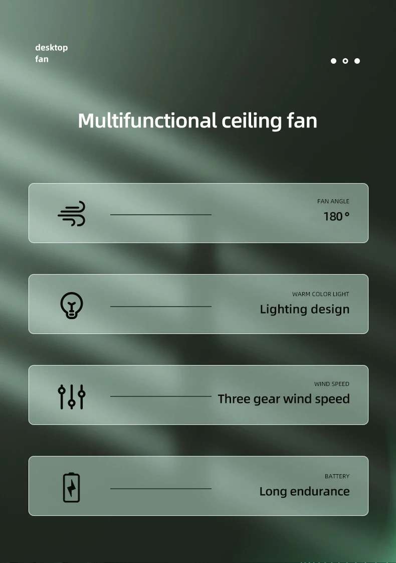 Rechargeable Desktop Nightlight Fan