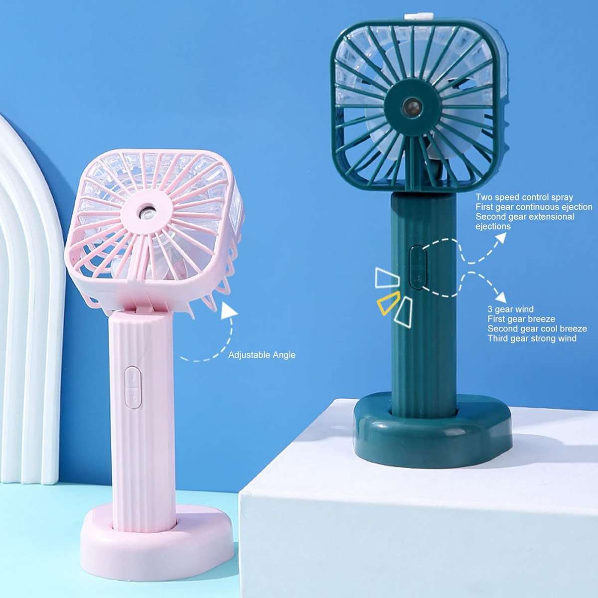 Rechargeable Handheld Misting Fan