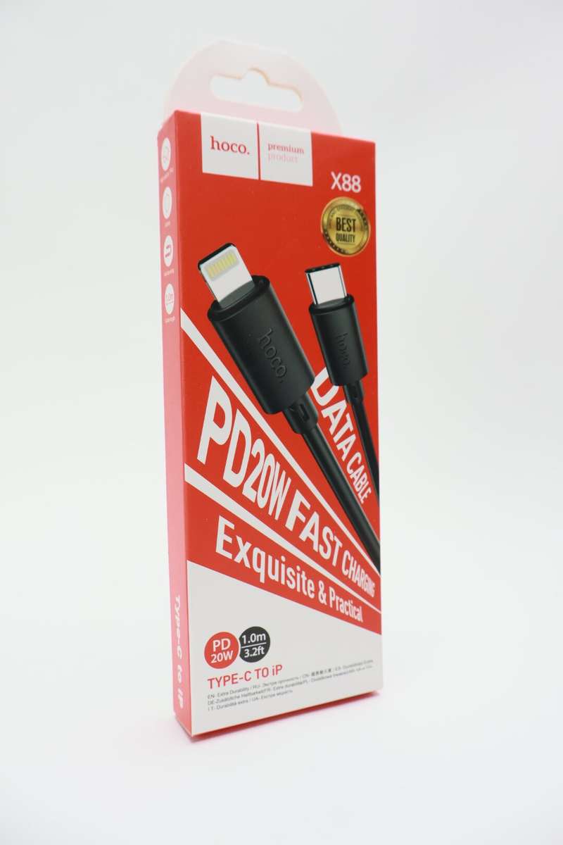 Hoco X88 60w Fast Charging Data Cable Type-C to Type-C or iPhone 1m