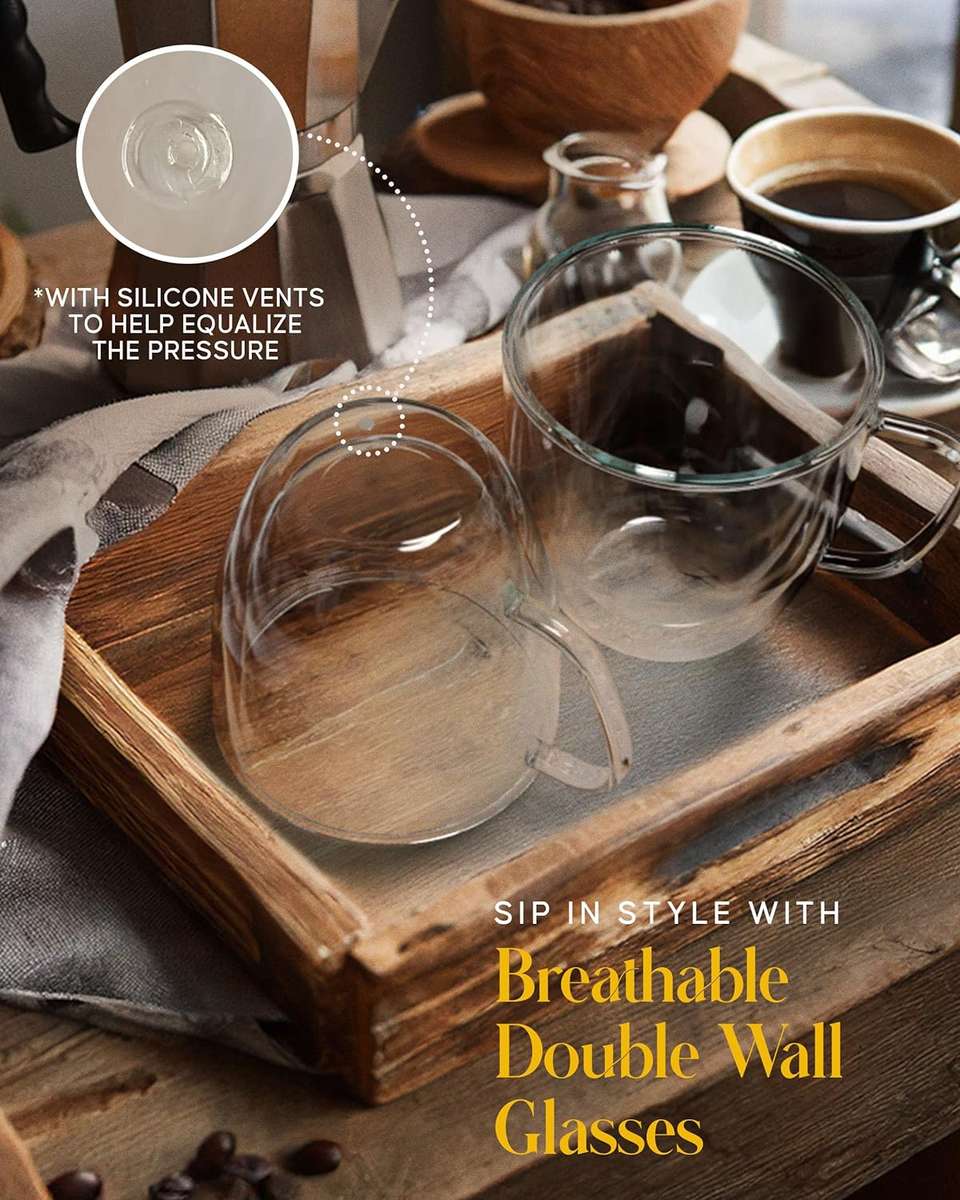 Senza 150ml Clear Double Wall Milk Coffee Tea Insulated Mug