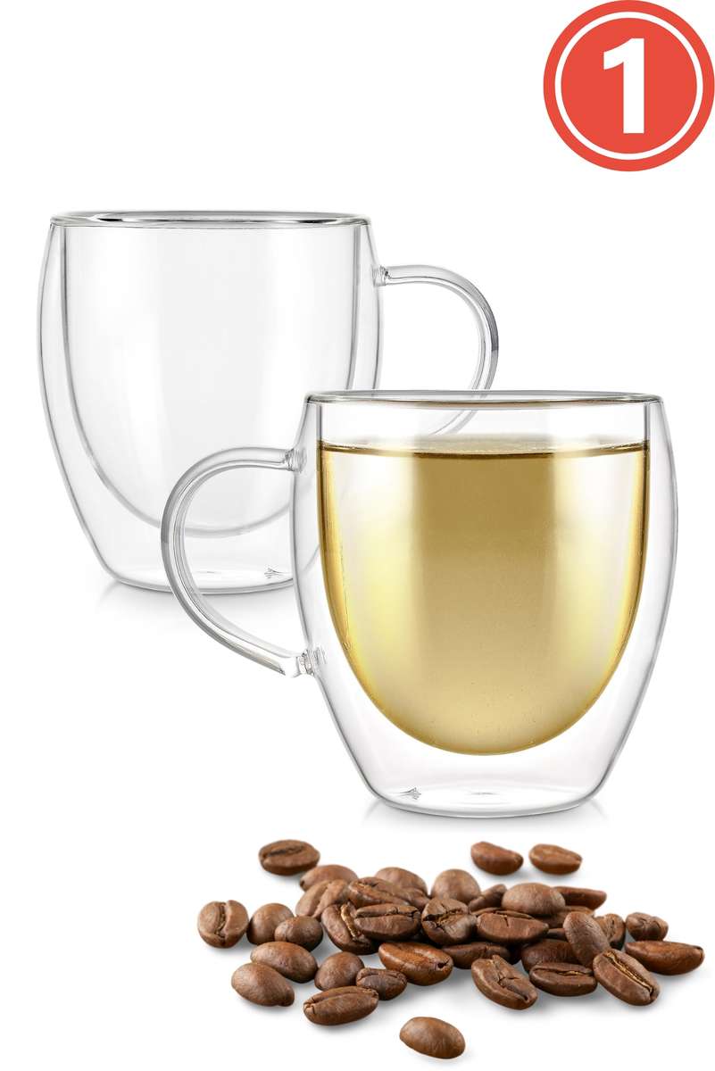 Senza 150ml Clear Double Wall Milk Coffee Tea Insulated Mug