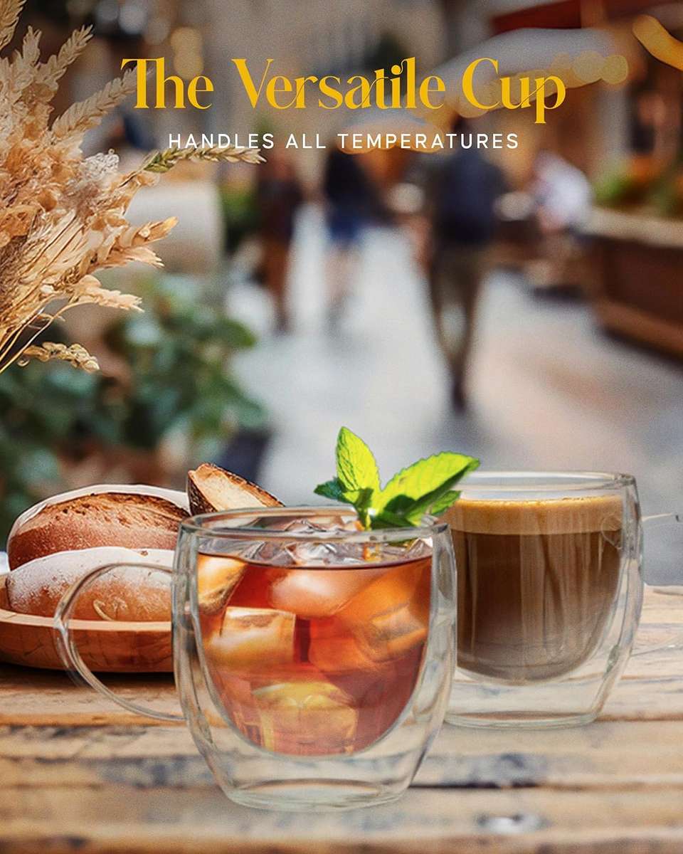 Senza 150ml Clear Double Wall Milk Coffee Tea Insulated Mug