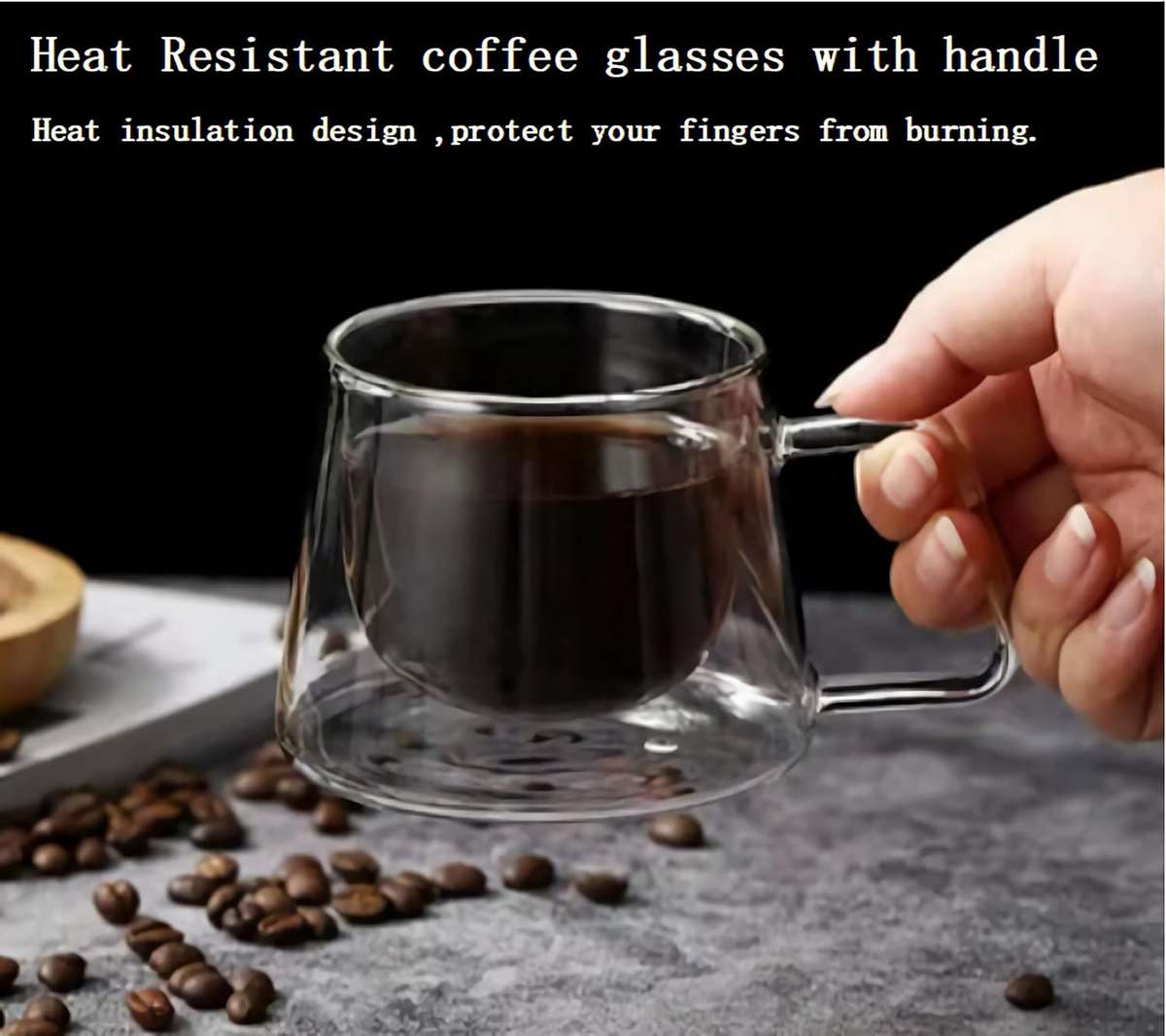 Senza 200ml Clear Double Wall Milk Coffee Tea Insulated Mug