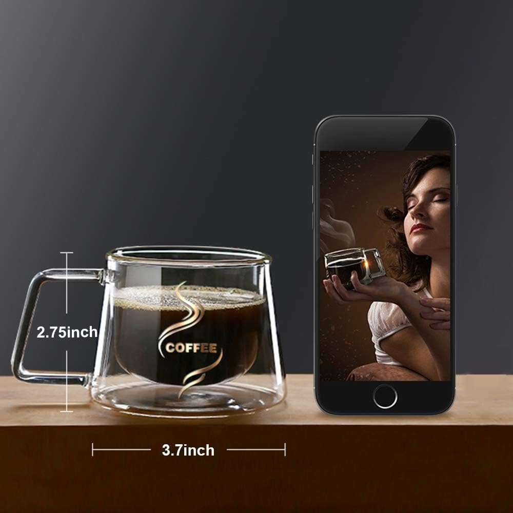 Senza 200ml Clear Double Wall Milk Coffee Tea Insulated Mug