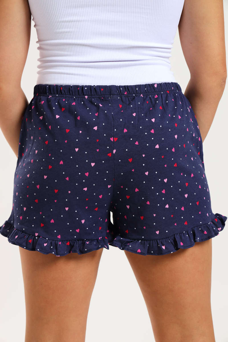 Ladies Printed Cheeky Pyjama Night Shorts