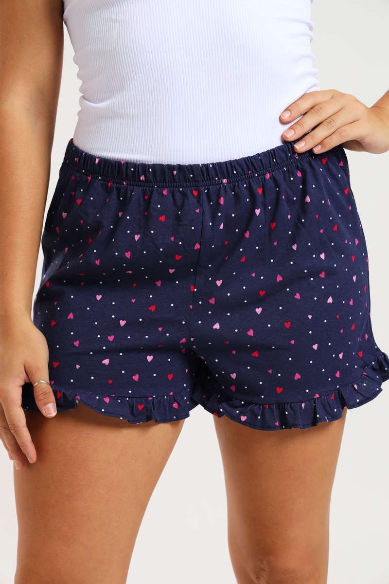 Ladies Printed Cheeky Pyjama Night Shorts