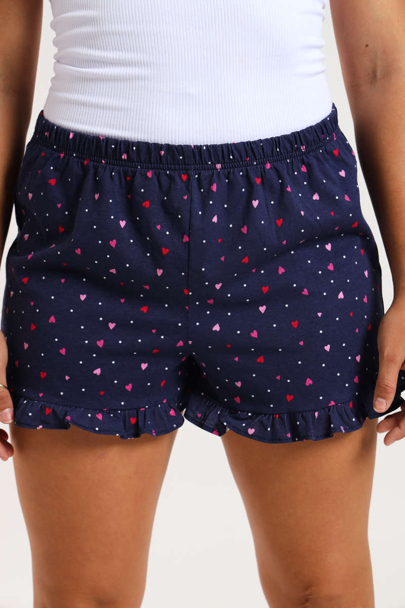 Ladies Printed Cheeky Pyjama Night Shorts