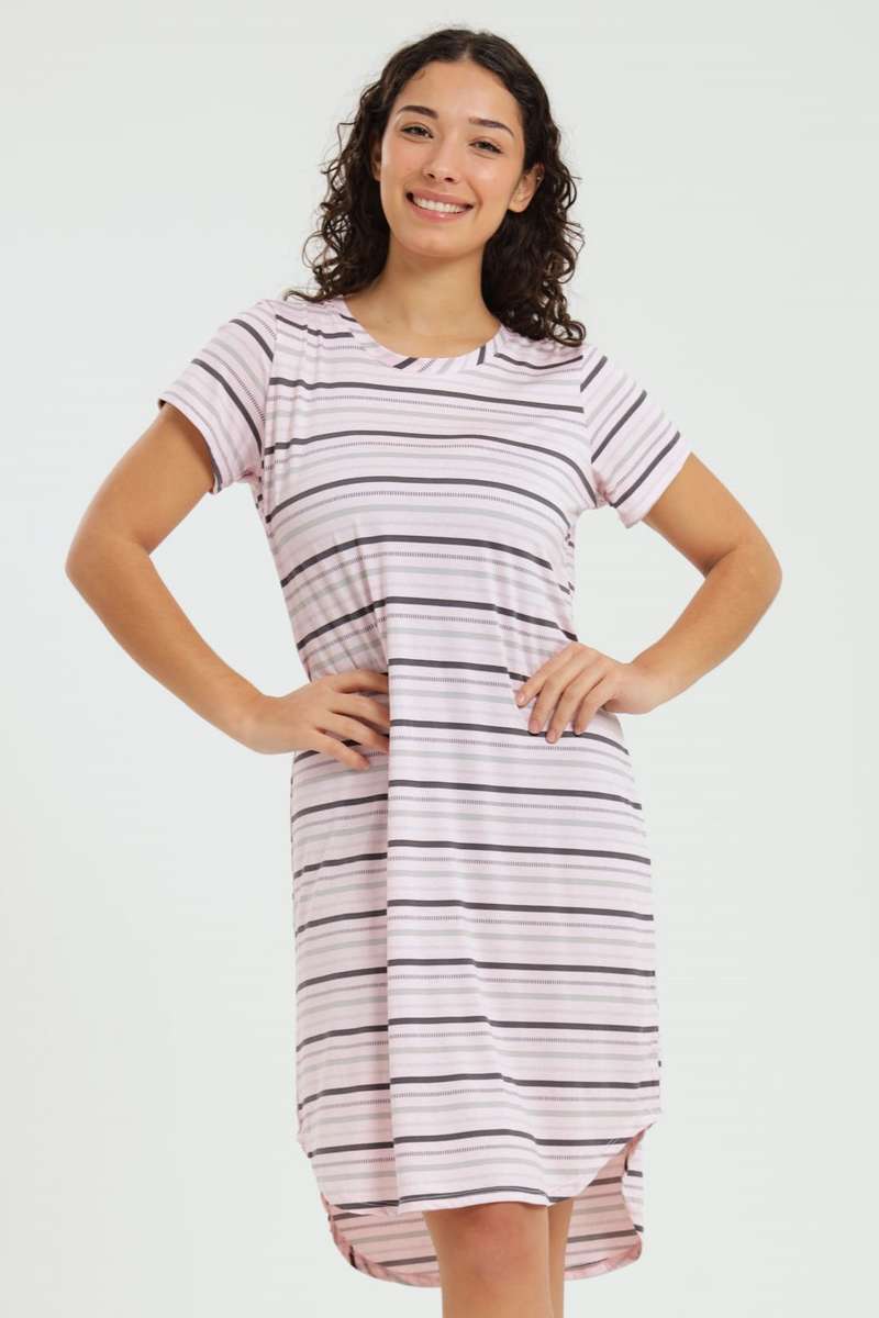 Ladies Short Sleeve Maxi Sleep Shirt