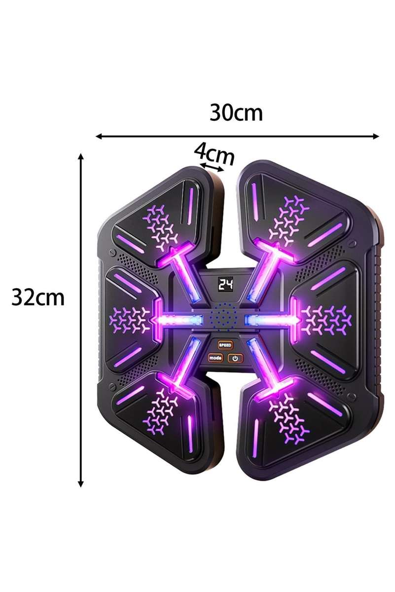 Smart Music Boxing 6 Target Workout Punching Wall Mounted Music Boxing Machine With LED Lights