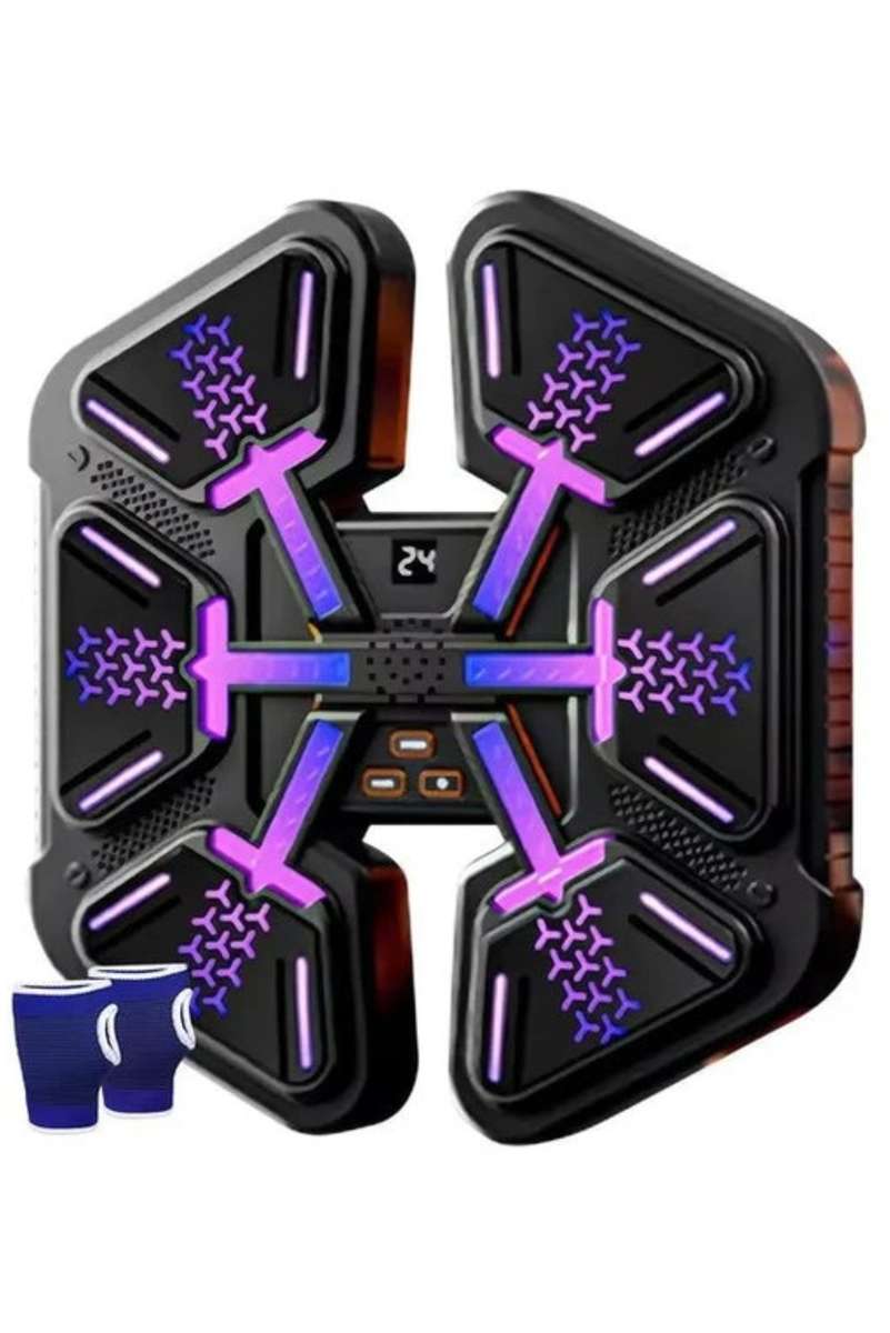 Smart Music Boxing 6 Target Workout Punching Wall Mounted Music Boxing Machine With LED Lights