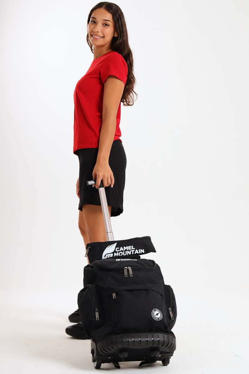 Camel Mountain School Trolley Bag Backpack Large Black