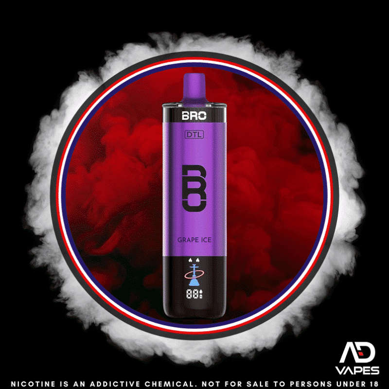 Bro Vapes Hookah DTL 40K 5mg Grape Ice