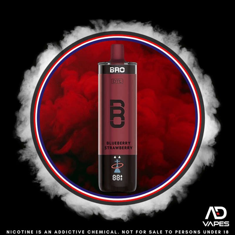 Bro Vapes Hookah DTL 40K 5mg Blueberry Strawberry