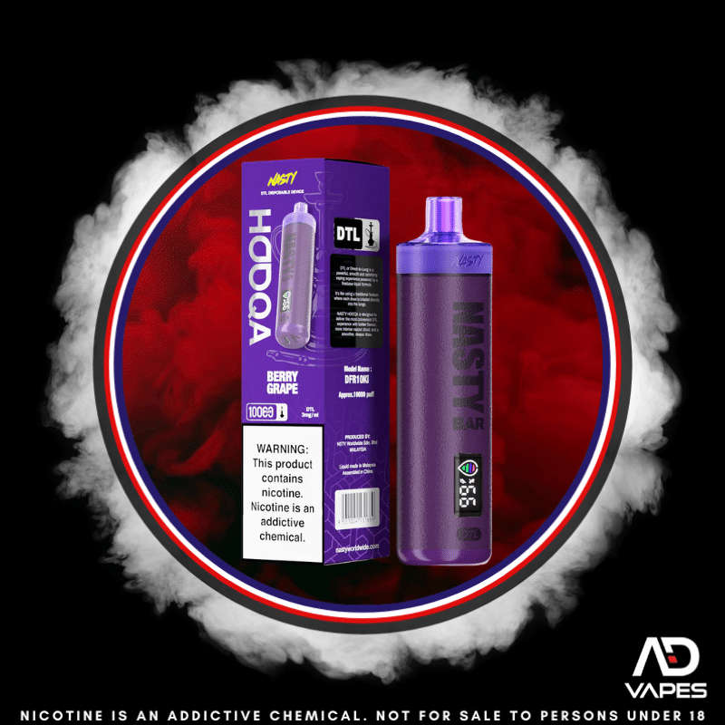 Nasty HOOQA DTL 10k 3mg Berry Grape