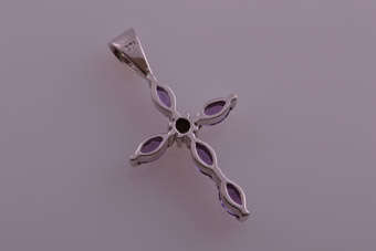 Gold Cross With Amethysts | National Free Shipping |