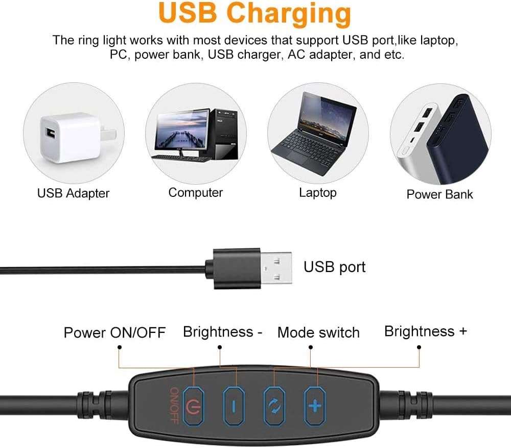 Multipurpose Selfie Ring Light with Lazy Bracket for Live Stream/Make up