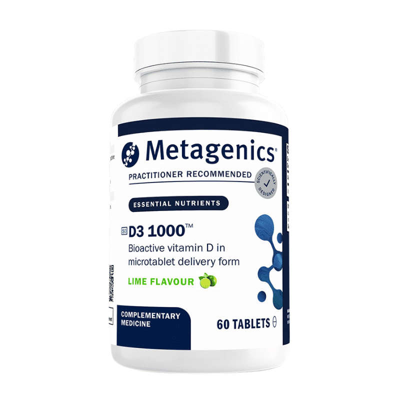 Metagenics Daily D3 1000 Tablets 60 (Upgraded Formula Lime Flavour)