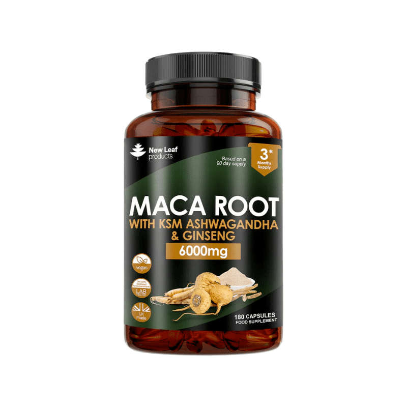 New Leaf Maca Root with KSM Ashwagandha & Ginseng 180 (Libido for Men)