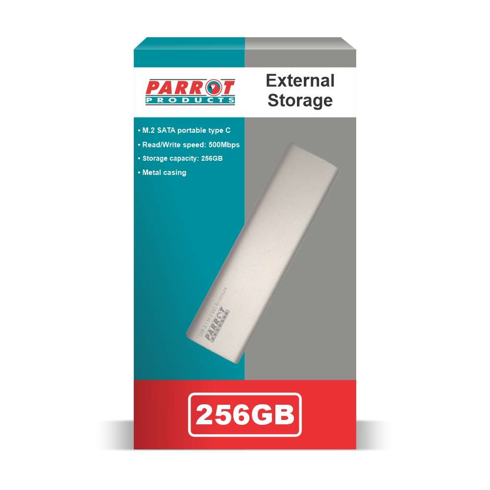 Parrot External Storage M.2 SATA Portable Type C 256GB