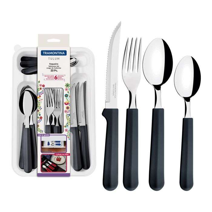 Tramontina Tableware Set 25 Piece Black