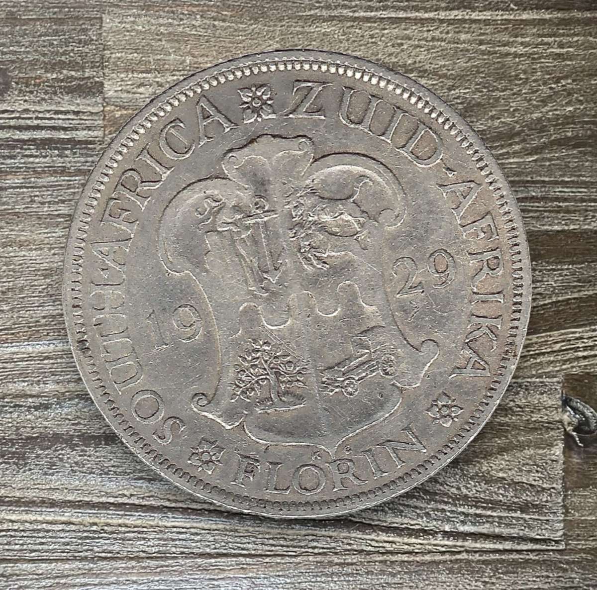 1929 *** 2 Shilling *** Harder to find 80% silver almost VF