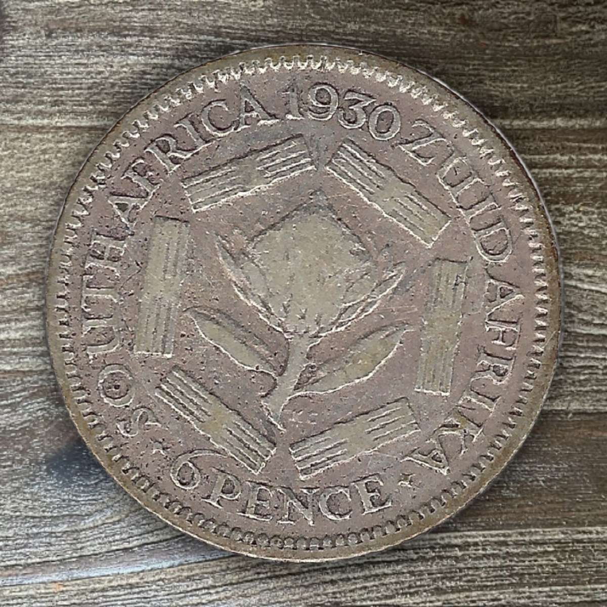 1930 *** 6 Pence *** 80% silver coin, Filler