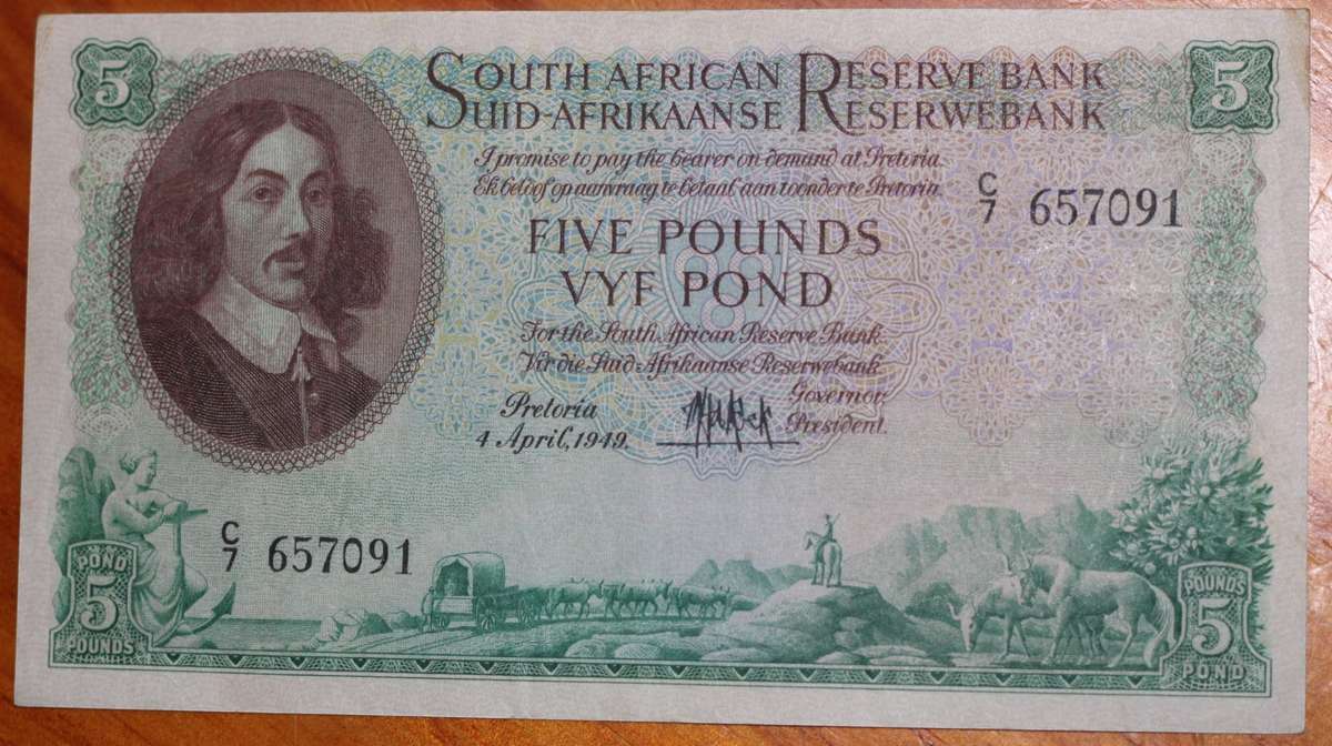 MH de Kock Second issue *** 5 Pounds *** See Photo for condtion
